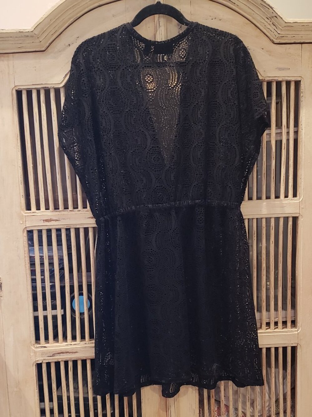 D & Co Beach Black Swimsuit Coverup   XL